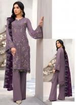 Faux Georgette Purple Festival Wear Embroidery Work Pakistani Suit